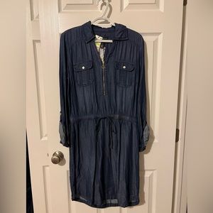 INC denim zipper dress